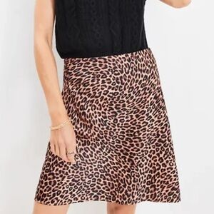 LOFT Satin Leopard Print NWT Skirt, size MP